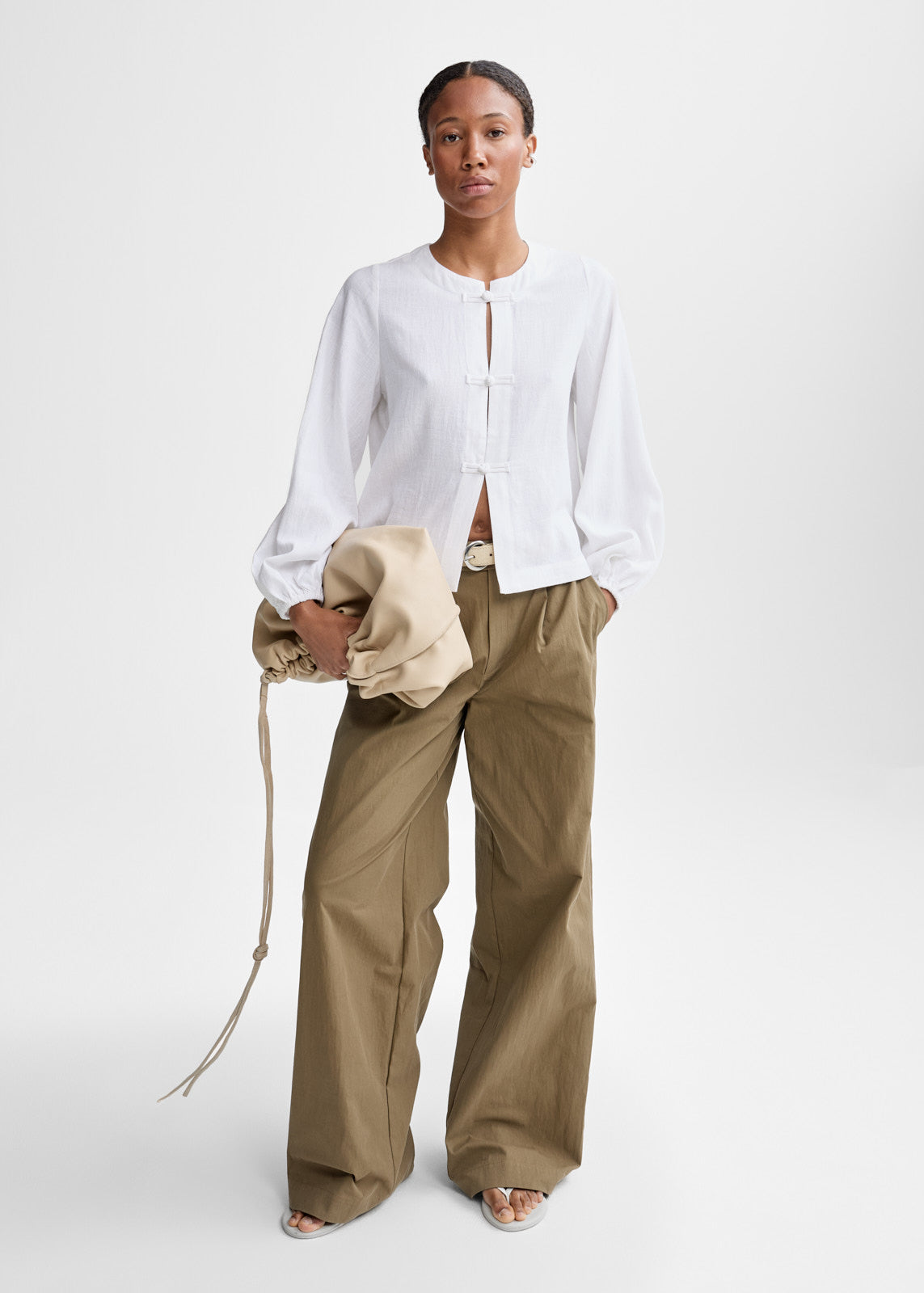 Christian Aks Maud Linen Top Tops 9001 White