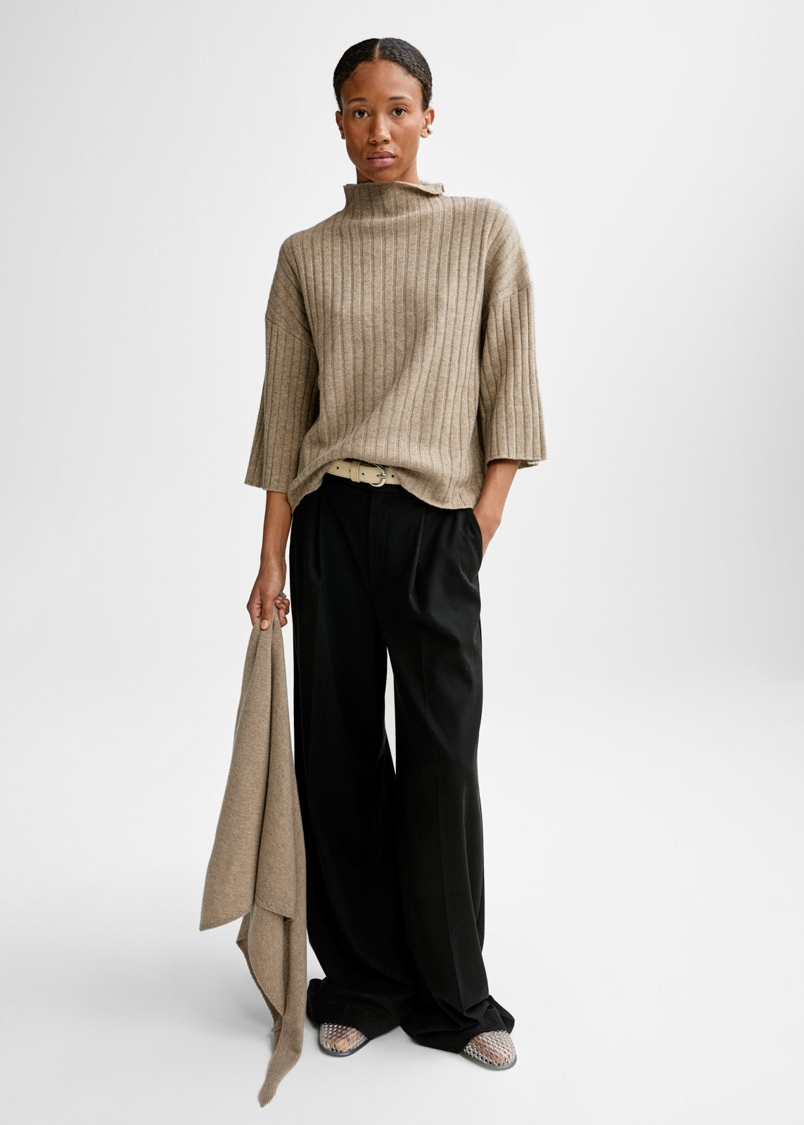 Christian Aks Ray Wool Cash Sweater Knitwear 8022 Sahara