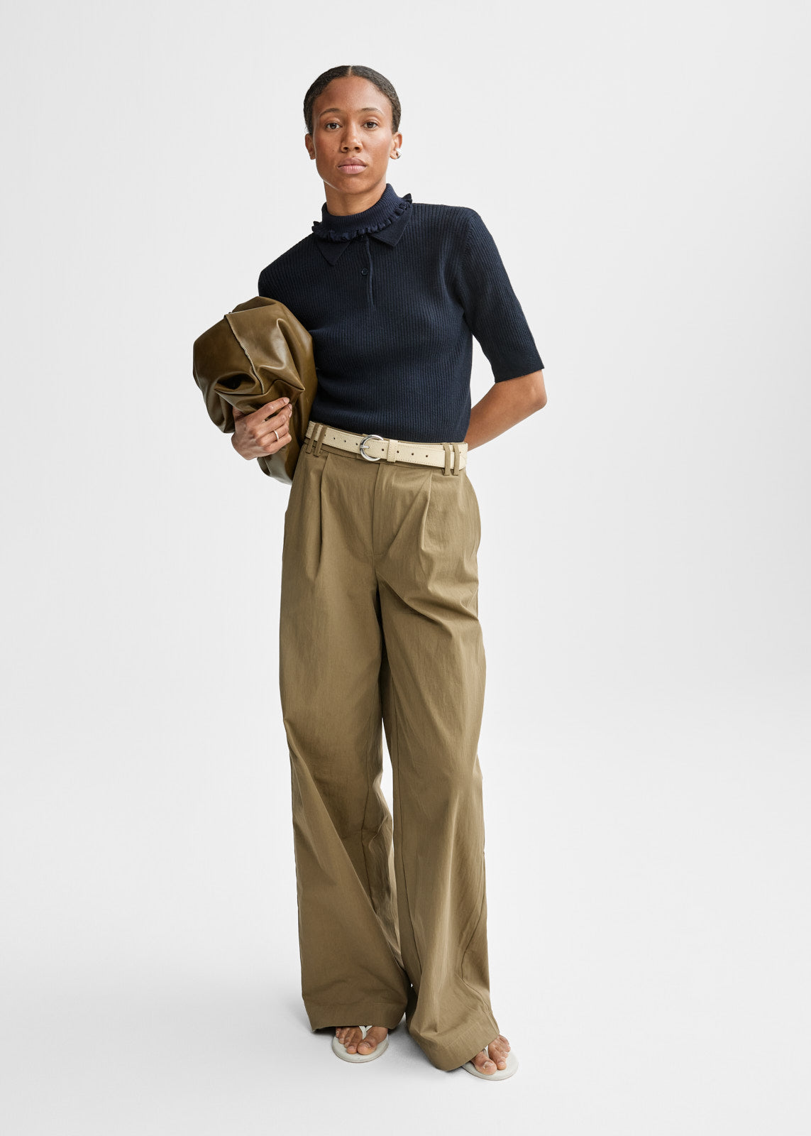 Christian Aks Sharon Cotton Trouser Trousers 8068 Wood
